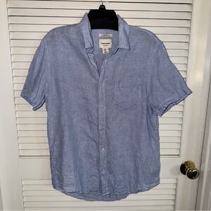Thom Aaron. Sky Blue 100% Linen Men's M Casual Shirt